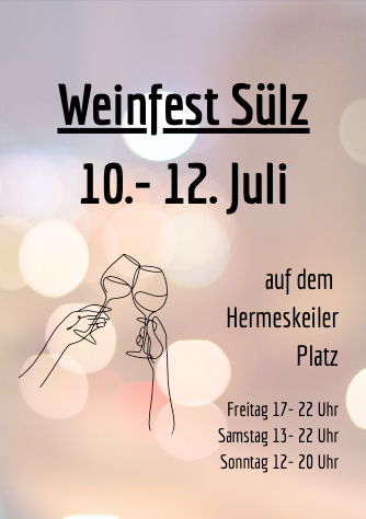 Weinfest Köln-Sülz 10.07. bis 12.07.2026